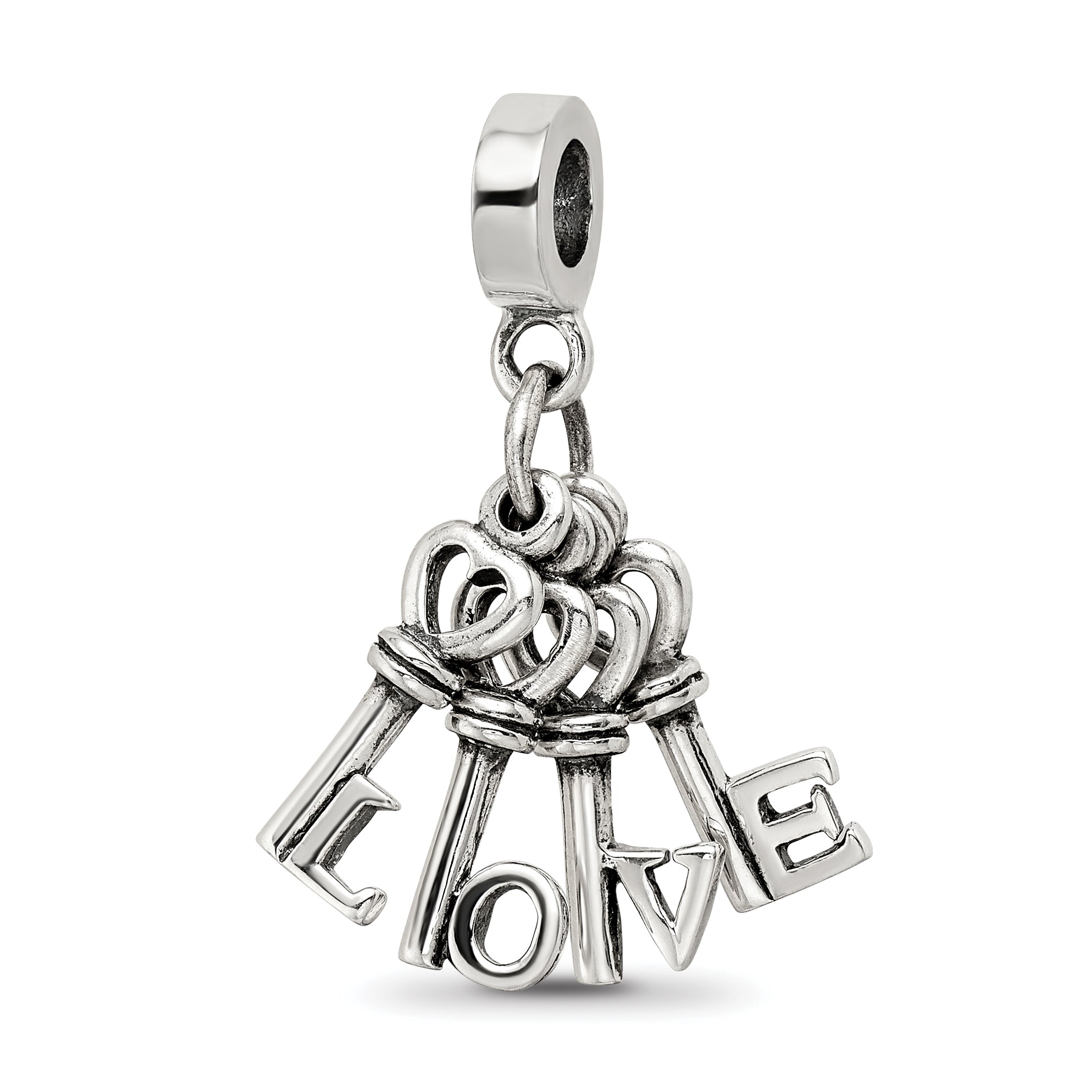 Sterling Silver Reflections Love Keys Dangle Bead Main image