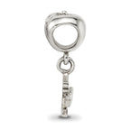 Sterling Silver #1 Teacher Apple Dangle Bead with Enameled Finish