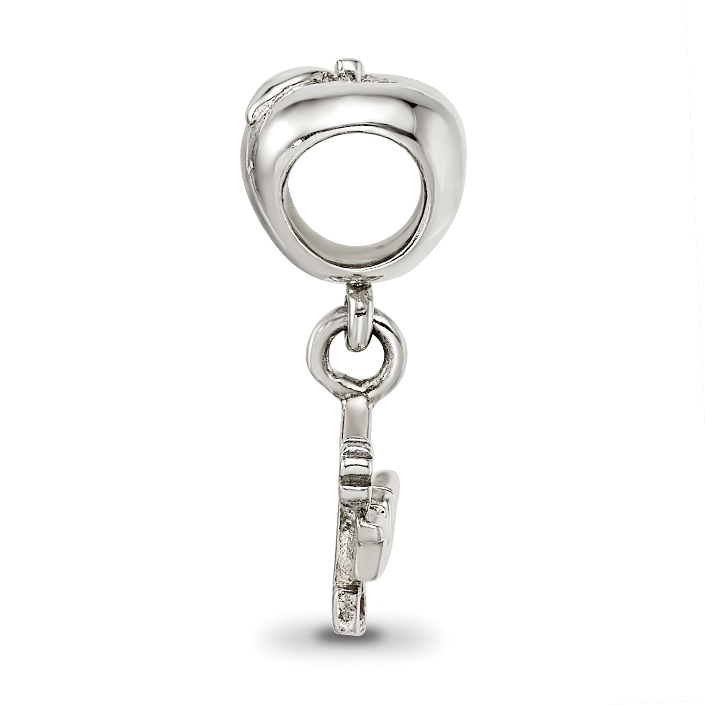 Sterling Silver #1 Teacher Apple Dangle Bead with Enameled Finish
