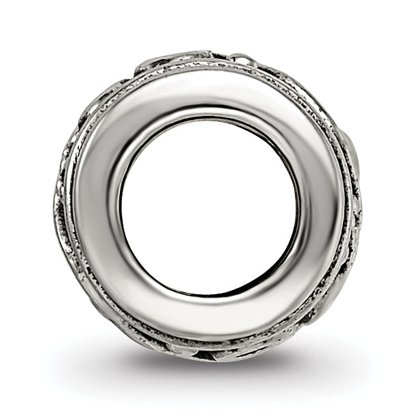 Sterling Silver 925 Floral Bead with Antiqued Finish  Elegant and Timeless