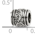 Sterling Silver 925 Floral Bead with Antiqued Finish  Elegant and Timeless