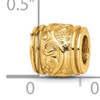 Sterling Silver Gold-Plated Floral Bead with Polished Finish Elegant Design
