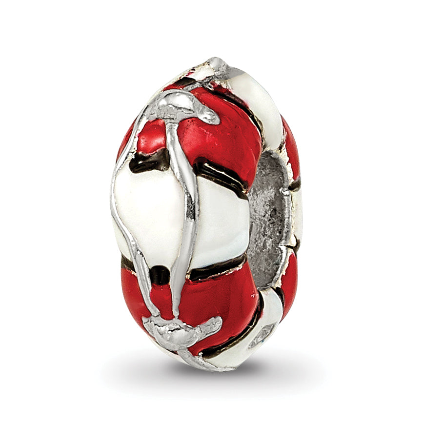 Sterling Silver Reflections Enameled Life Preserver Bead