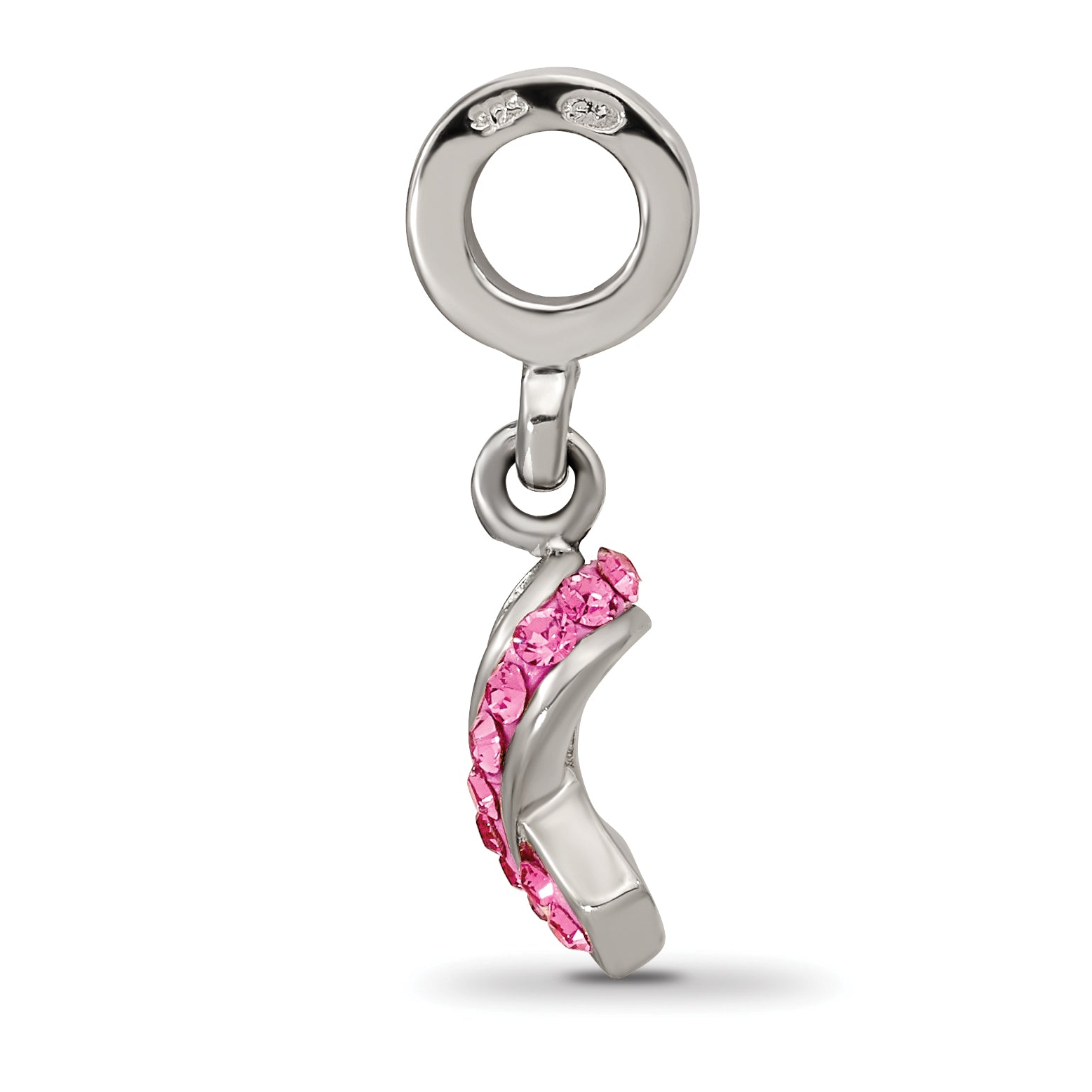 Sterling Silver Reflections Preciosa Crystal Awareness Dangle Bead Secondary image