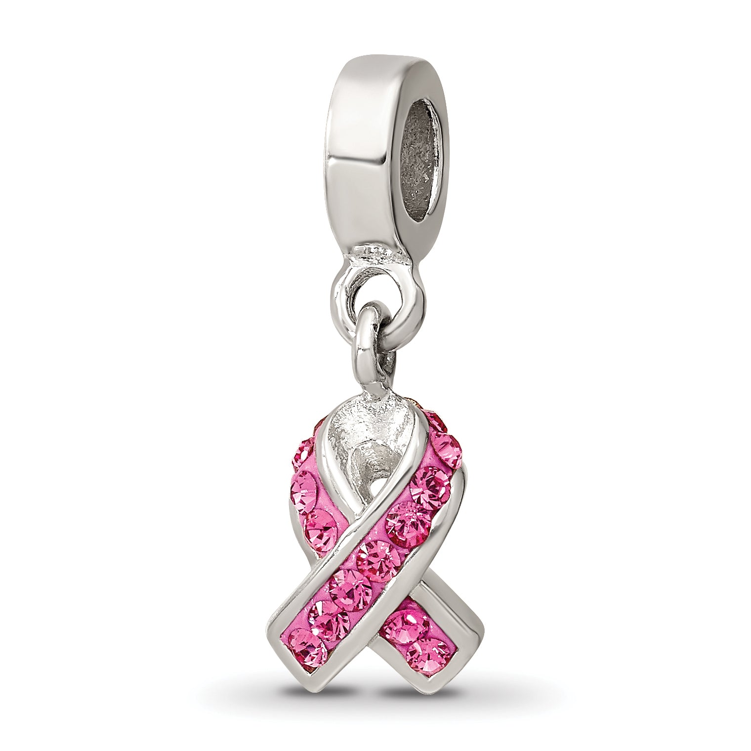 Sterling Silver Reflections Preciosa Crystal Awareness Dangle Bead Main image