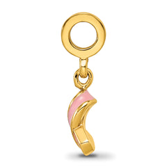 925 Sterling Silver Gold-Plated Awareness Dangle Bead with Enamel Accent  Polished Finish