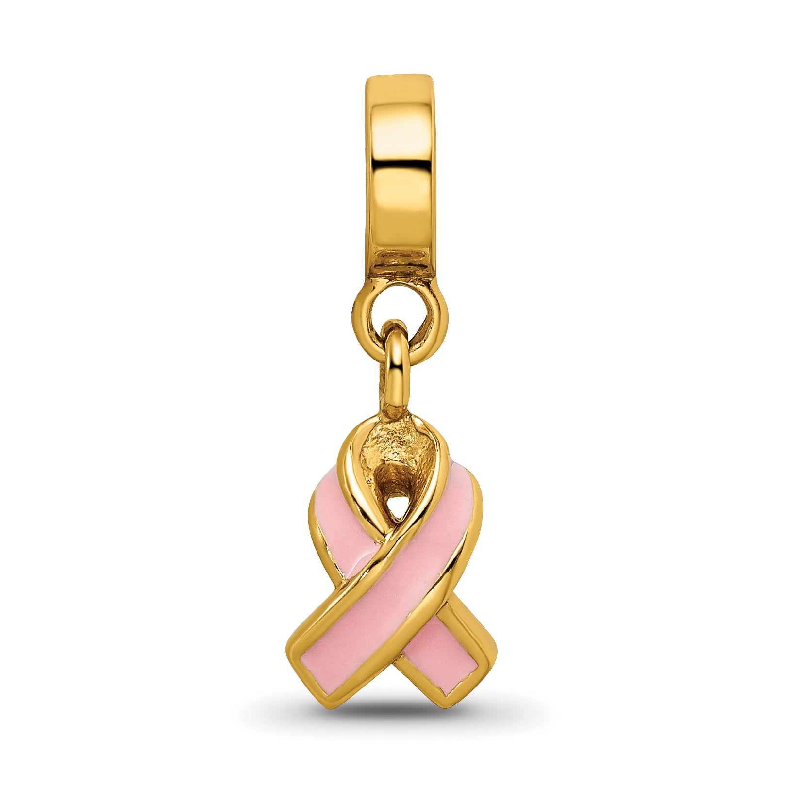 925 Sterling Silver Gold-Plated Awareness Dangle Bead with Enamel Accent  Polished Finish