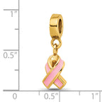 925 Sterling Silver Gold-Plated Awareness Dangle Bead with Enamel Accent  Polished Finish