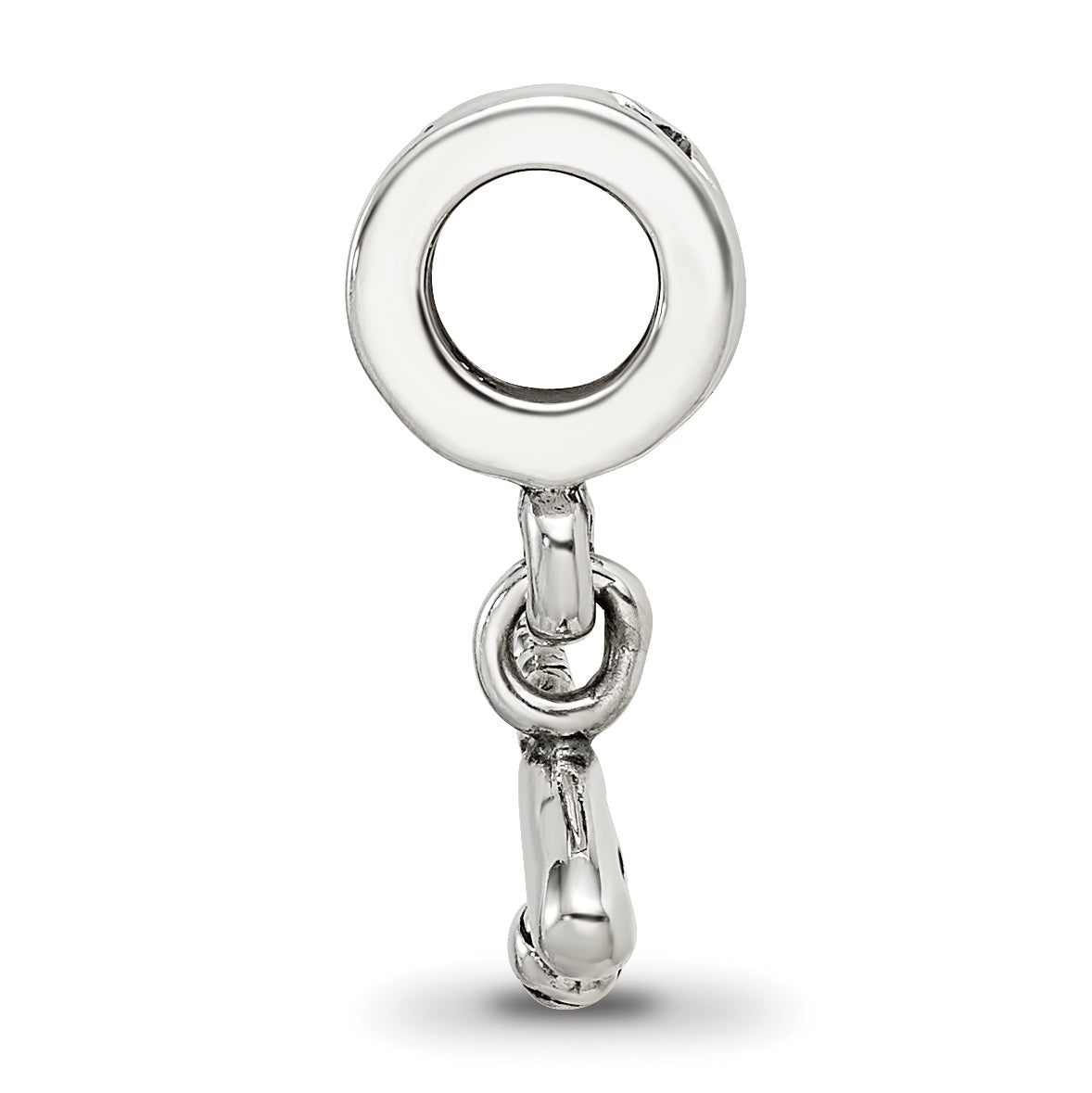 Sterling Silver 925 Baseball Bat & Ball Dangle Bead with Antiqued Finish Secondary image