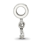 Sterling Silver 925 Baseball Bat & Ball Dangle Bead with Antiqued Finish
