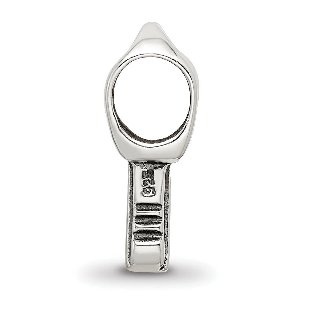 Sterling Silver 925 Antiqued Themed Key Bead Solid, Casted Design