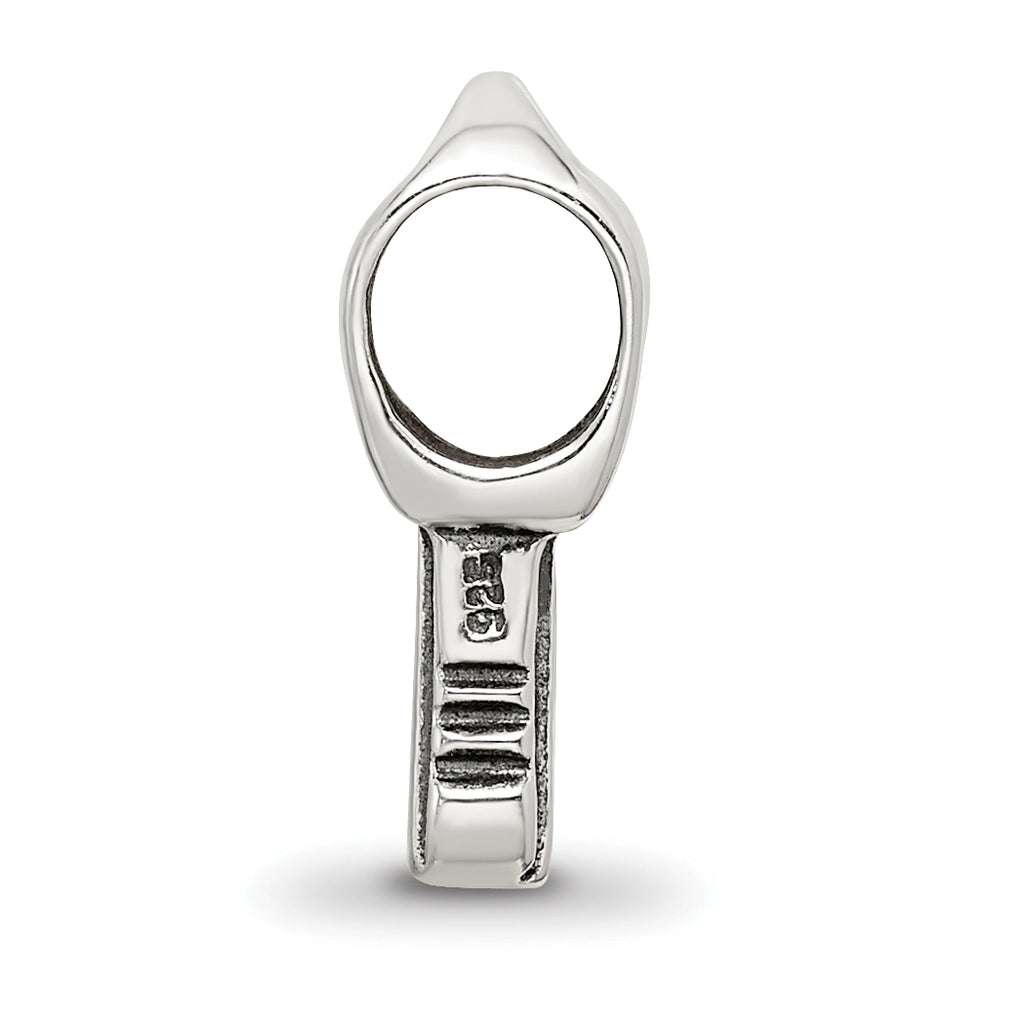 Sterling Silver 925 Antiqued Themed Key Bead Solid, Casted Design