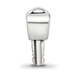 Sterling Silver 925 Antiqued Themed Key Bead Solid, Casted Design