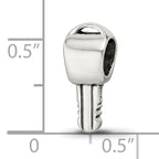 Sterling Silver 925 Antiqued Themed Key Bead Solid, Casted Design
