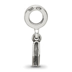 Sterling Silver 925 Love Story Dangle Bead with Antiqued Finish Solid Vintage Charm