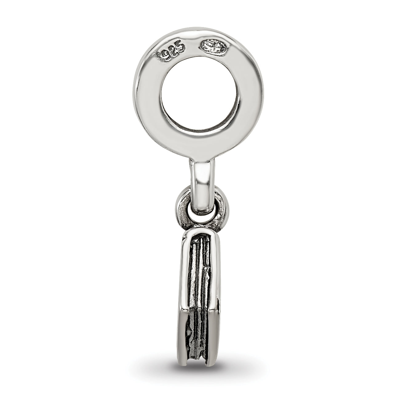 Sterling Silver 925 Love Story Dangle Bead with Antiqued Finish Solid Vintage Charm