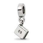 Sterling Silver 925 Love Story Dangle Bead with Antiqued Finish Solid Vintage Charm