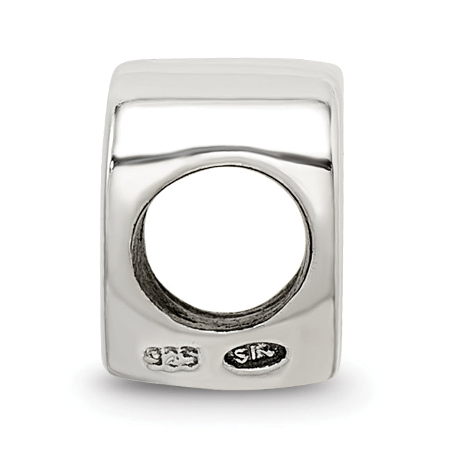 Sterling Silver 925 Heart Themed Bead with Antiqued Finish and Solid Design Secondary image