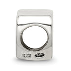 Sterling Silver 925 Heart Themed Bead with Antiqued Finish and Solid Design