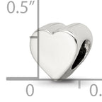Sterling Silver 925 Heart Themed Bead with Antiqued Finish and Solid Design