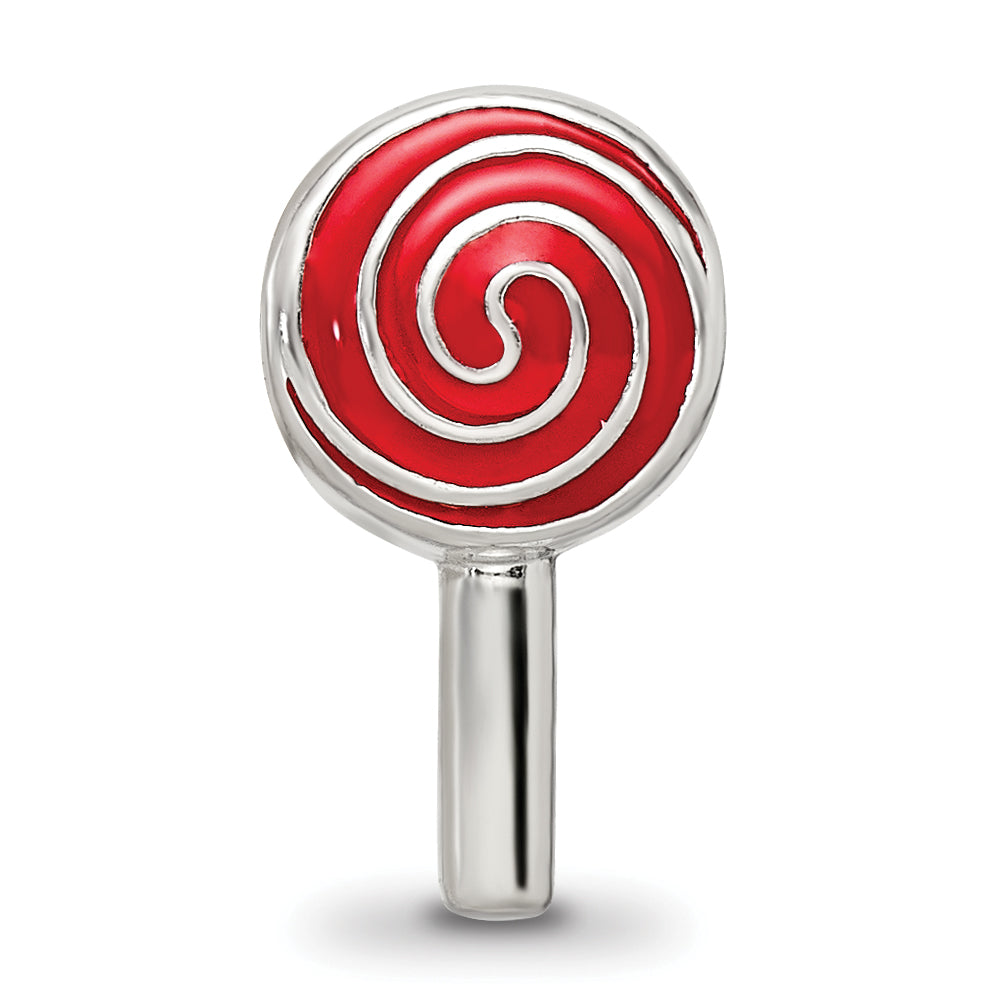 Sterling Silver 925 Enameled Lollipop Bead with Antique Finish Solid and Themed Design