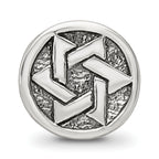 Sterling Silver 925 Star of David Bead Antiqued Solid Cast Design