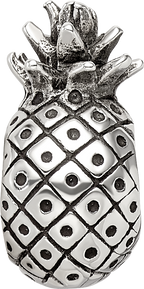 Sterling Silver 925 Pineapple Bead with Antiqued Finish for Themed Jewelry
