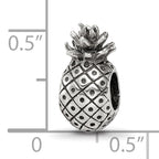 Sterling Silver 925 Pineapple Bead with Antiqued Finish for Themed Jewelry