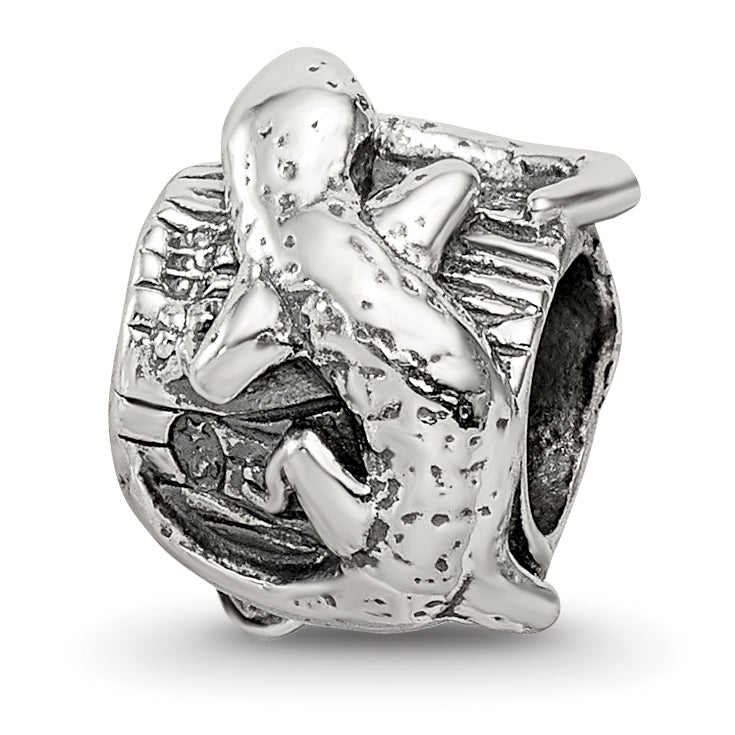 Sterling Silver Reflections Lizard on a Log Bead Main image