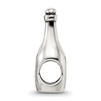 Sterling Silver 925 Wine Bottle Bead with Antiqued Finish Solid Themed Design