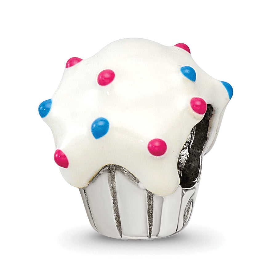 Sterling Silver Reflections Enameled Cupcake Bead Main image