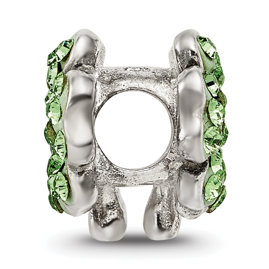 Sterling Silver Reflections Light Green Preciosa Crystal Clover Bead