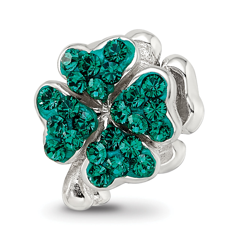 Sterling Silver Reflections Green Preciosa Crystal Clover Bead Main image