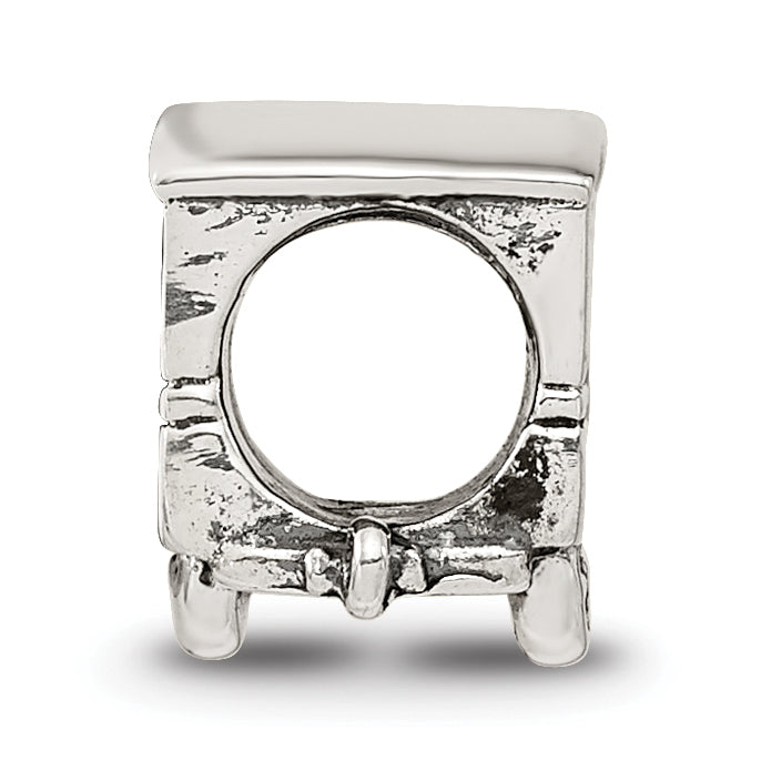 Sterling Silver 925 Camper Trailer Bead with Antiqued Finish Solid Secondary image