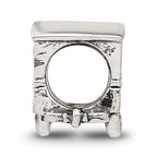 Sterling Silver 925 Camper Trailer Bead with Antiqued Finish Solid