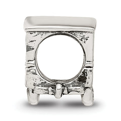 Sterling Silver 925 Camper Trailer Bead with Antiqued Finish Solid