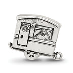 Sterling Silver 925 Camper Trailer Bead with Antiqued Finish Solid