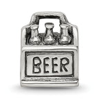 Sterling Silver 925 Antiqued Beer Bead Charm for Themed Jewelry Design