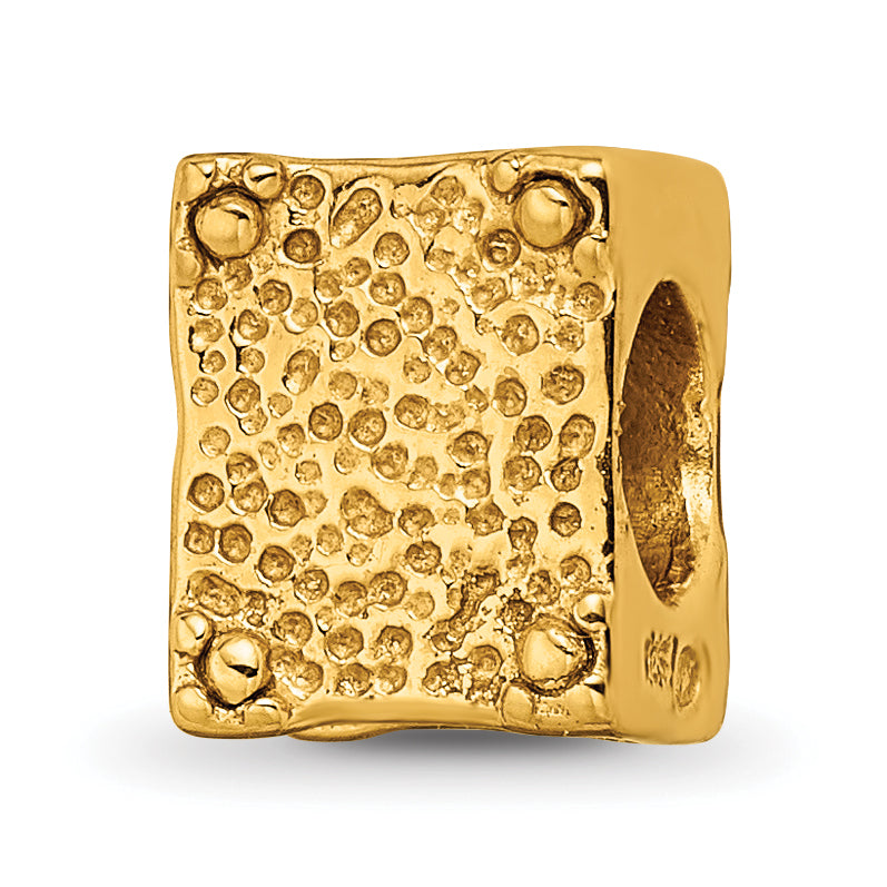 Sterling Silver Gold-Plated Love Story Book Bead with Polished Finish