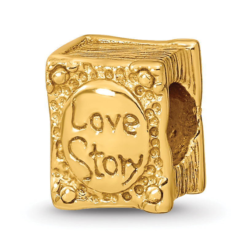 Sterling Silver Gold-plated Reflections Love Story Book Bead Main image