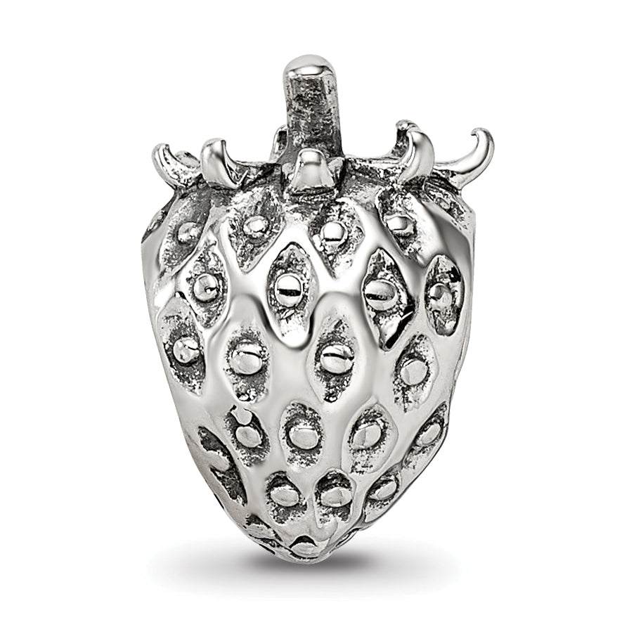 Sterling Silver 925 Strawberry Bead with Antiqued Finish Solid Craftsmanship