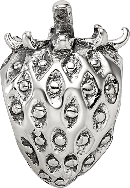 Sterling Silver 925 Strawberry Bead with Antiqued Finish Solid Craftsmanship