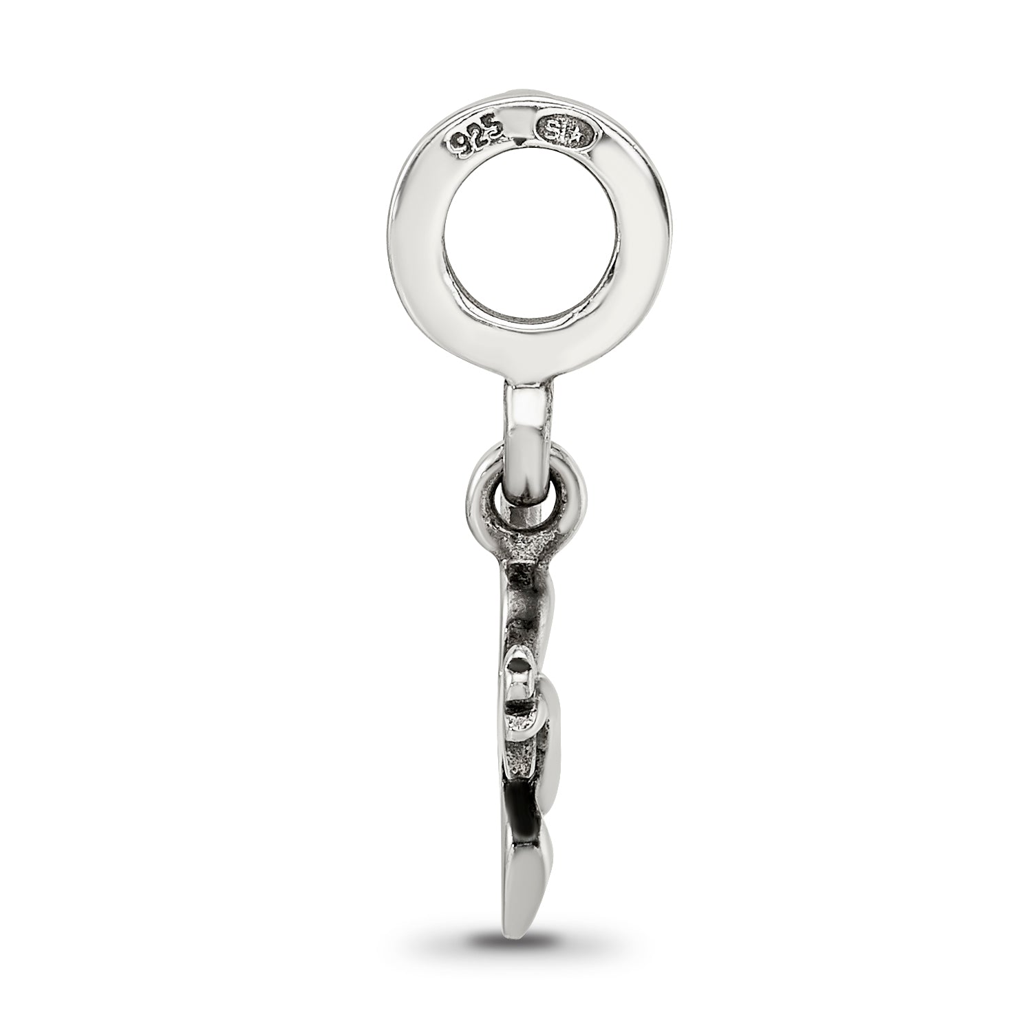 Sterling Silver 925 Antiqued Dove Dangle Bead by Sophia Jewelers