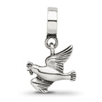 Sterling Silver 925 Antiqued Dove Dangle Bead by Sophia Jewelers