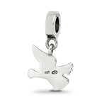 Sterling Silver 925 Antiqued Dove Dangle Bead by Sophia Jewelers