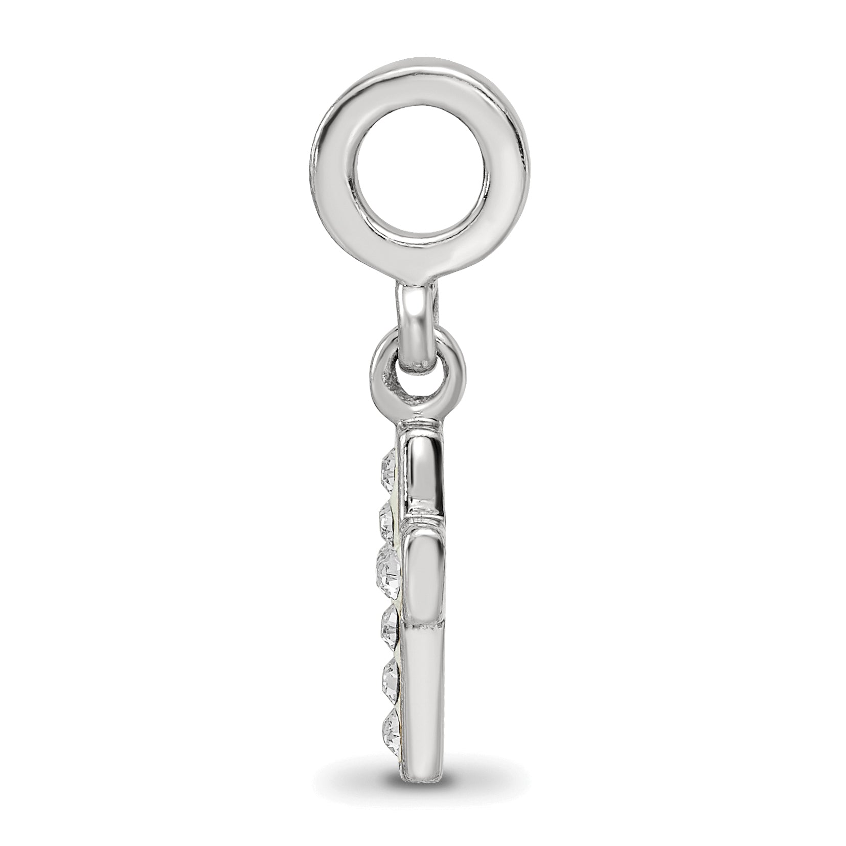 Sophia Jewelers Sterling Silver Crystal Cross Dangle Bead with Antiqued Finish Secondary image