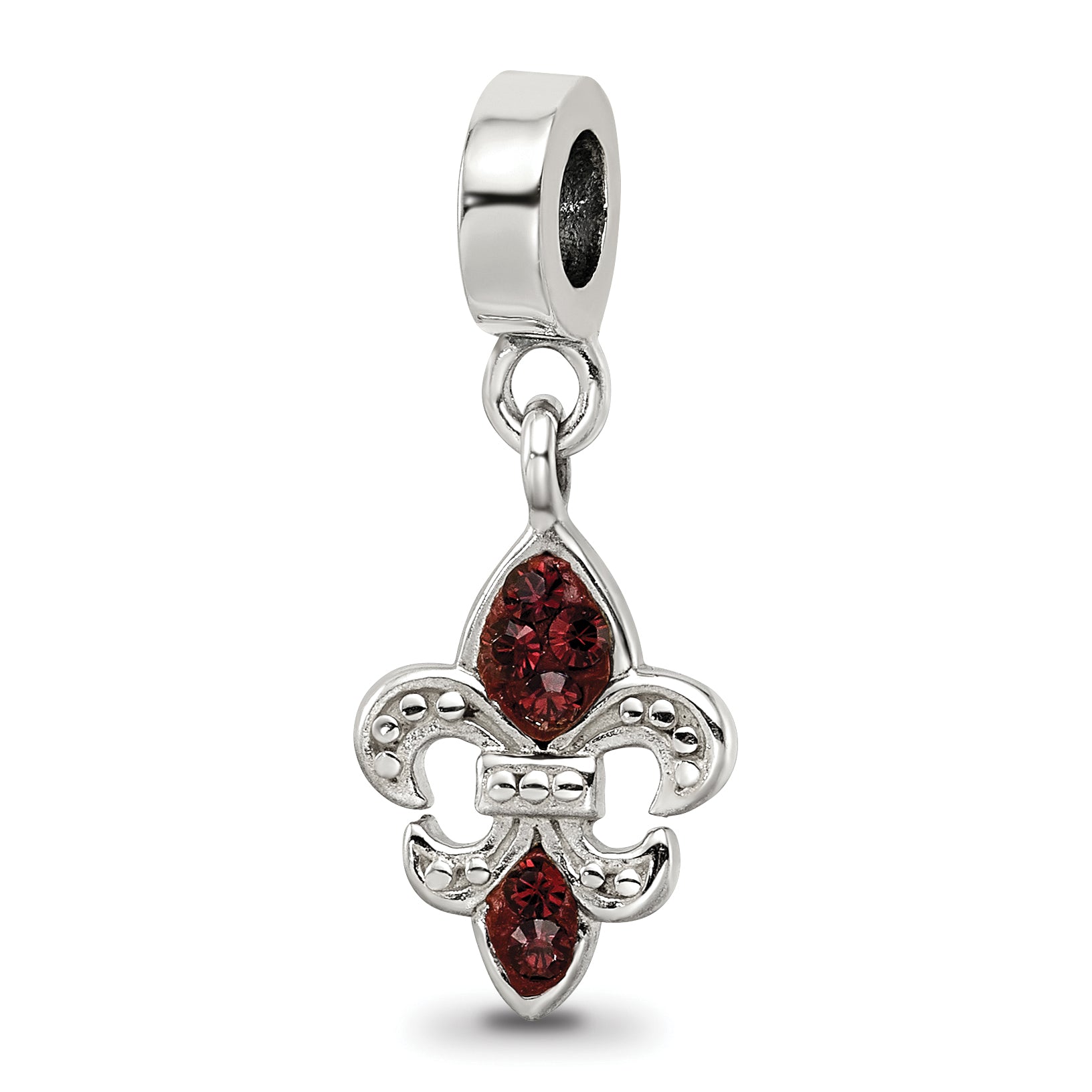 Sterling Silver Reflections Preciosa Crystal Fleur De Lis Dangle Bead Main image