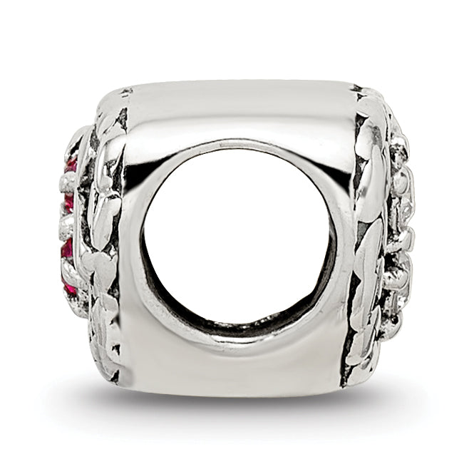 Sterling Silver 925 CZ Cross Heart Bead with Antiqued Finish Secondary image