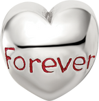 Sterling Silver 925 Enameled Heart Bead with Antiqued Finish Theme Design
