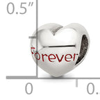 Sterling Silver 925 Enameled Heart Bead with Antiqued Finish Theme Design